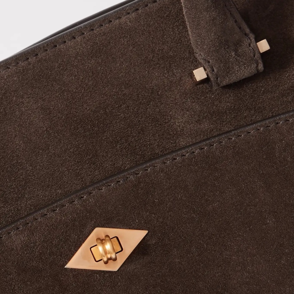 METIER of London 'Private Eye' Chocolate Italian Suede - MSRP $3650 - BNIB - Picture 8 of 9